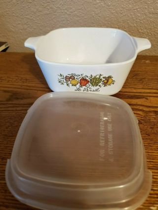 Corning Ware Spice Of Life Vintage Dish 2 3/4 Cup P - 43 - B Small Casserole W/ Lids