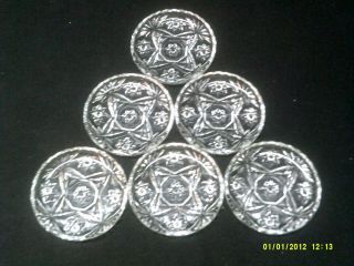 6 Anchor Hocking Star Of David Clear Glass Coasters