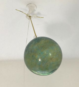 Art Glass Blown Sphere Ball Garden Ornament Starry Night Blue Textured 4