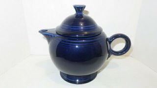 Vintage Fiesta Ware Teapot With Lid Large Cobalt Hlc Fiestaware Homer Laughlin