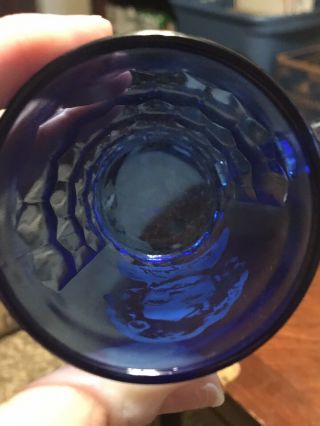 Vintage 1930s Hazel - Atlas Shirley Temple Cobalt Blue Glass Cup Mug 3.  5” vgc e 5
