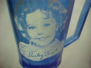 Vintage 1930s Hazel - Atlas Shirley Temple Cobalt Blue Glass Cup Mug 3.  5” vgc e 2