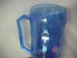 Vintage 1930s Hazel - Atlas Shirley Temple Cobalt Blue Glass Cup Mug 3.  5” vgc e 3