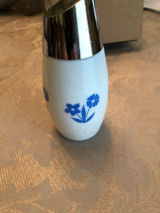Vintage Gemco Blue Cornflower Milk Glass Sugar Shaker Dispenser Made In Usa