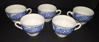 Staffordshire Liberty Blue Cups Set Of 5