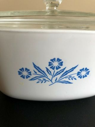 Vintage Corning Ware Blue Cornflower 1 3/4 Baking Dish With Lid