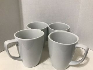Set Of 4 Corelle Coordinates Porcelain " White " Coffee Mug Cups 4 " Tall
