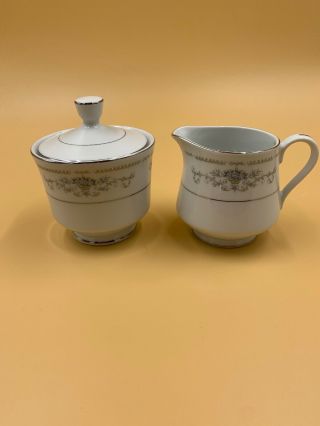 Diane Fine Porcelain China Creamer & Sugar Bowl Set By Fine China Of Japan