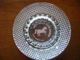 Vintage Glass Ashtray Gulf Hills Dude Ranch/ocean Springs,  Miss. ,  Pink Horse