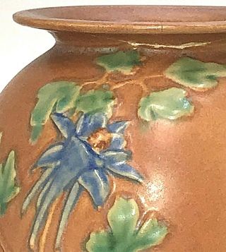 Roseville Art Pottery BLUE COLUMBINE 12 1/2 