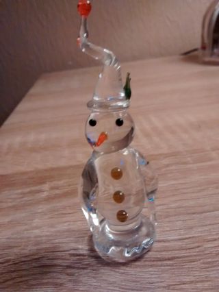 Glass Snowman Ornament Collectible
