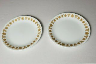 Set Of 2 Vintage Corelle Butterfly Gold Lunch Plates 8.  50 " Good Pre - Owned 70 " S
