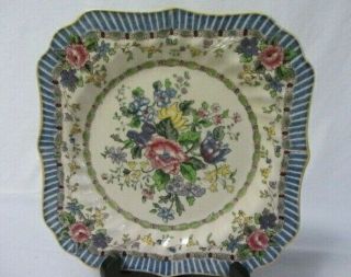 Vintage England Royal Doulton The Vernon D5124 7 - 3/4 " Square Salad Lunch Plate