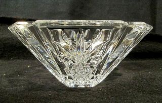Vintage Crystal Nut Candy Dish 5 " 6 Sided Hexagon Paneled Polished Cut Fans
