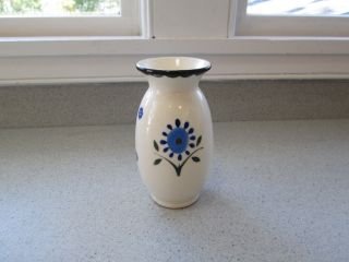 Retro Erphila Czechoslovakia Porcelain Cream Vase Hnd Ptd Vintage Blue Floral