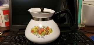 Corning P - 104 Spice Of Life 6 Cup Teapot Kettle With Lid