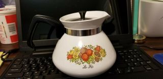 CORNING P - 104 SPICE OF LIFE 6 CUP TEAPOT KETTLE WITH LID 3