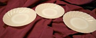 Set Of 3 Vintage White Milk Glass Dessert Plates