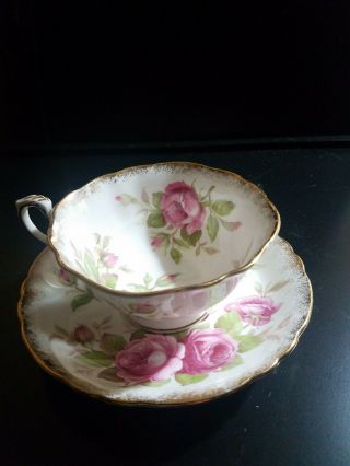 To Her Majesty The Queen Paragon Bone China England Rosebud Teacup And Saucer