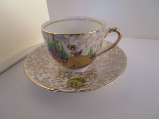 Vintage Empire England Colonial Lady Tea Cup & Saucer Gold Flowers