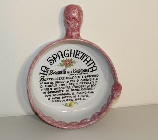 La Spaghettata Spaghetti Large Serving Dish,  Hand Painted Italian Pottery Pink