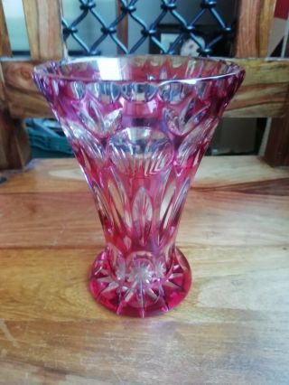 Bohemia Glass Ruby / Wine / Vase