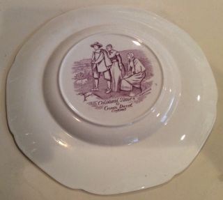 Crown Ducal Colonial Times Mulberry Dinner Plate Mount Vernon 4
