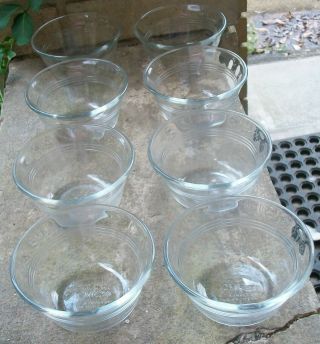 Set of 8 Vintage Clear Pyrex Custard Cups / Bowls 463 3