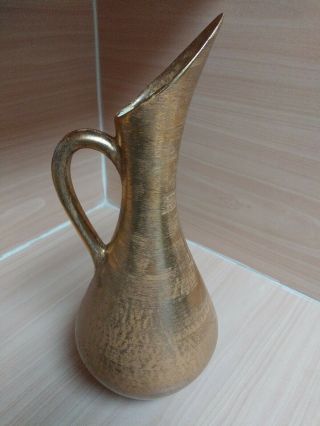Vintage Stangl Art Pottery 11 ¾” Pitcher With “antique Gold” Finish – 4055