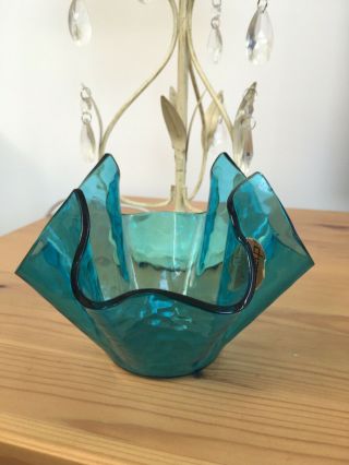 Vintage Chance Glass Hanky Vase,  Plant Flower Pot,  Interior Design,  Rockabilly