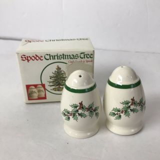 Spode Christmas Tree Salt And Pepper Shakers Holly Branch Christmas Ceramic