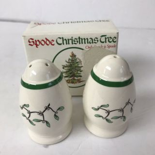 spode christmas tree salt and pepper Shakers Holly Branch Christmas Ceramic 5