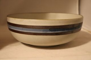 Vintage Otagiri Horizon Stoneware Serving Bowl 8.  25 " Gray Blue Brown