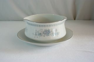 Vintage Fine Porcelain China Japan Christine Round Gravy Boat Underplate Euc