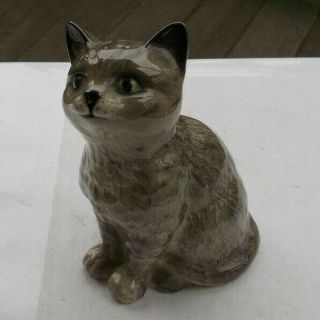 Rare Vintage 4 " Beswick England Kitty Cat Figurine Statue Gray Adorable Look Nr