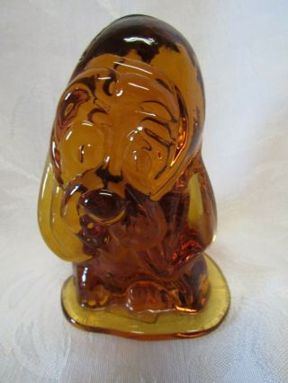 Vintage Viking Glass Amber Basset Hound Figurine / Paperweight