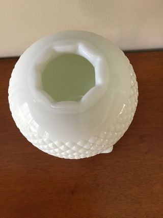 Fenton Art Glass LARGE Milk Hobnail Ruffled Top Vase 7 Inch EXC 2