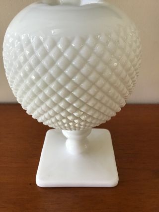 Fenton Art Glass LARGE Milk Hobnail Ruffled Top Vase 7 Inch EXC 3
