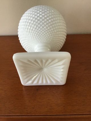 Fenton Art Glass LARGE Milk Hobnail Ruffled Top Vase 7 Inch EXC 4