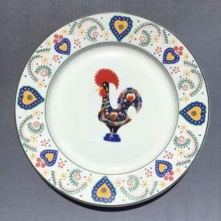 Daybreak 1986 By Block Spal Portugal Folk Rooster Hearts Whimsical Dinner Plate