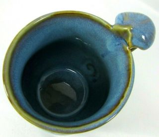 Outer Banks North Carolina Stoneware Mug Blue Brown Scallop Shell Handle Ex Cond 5