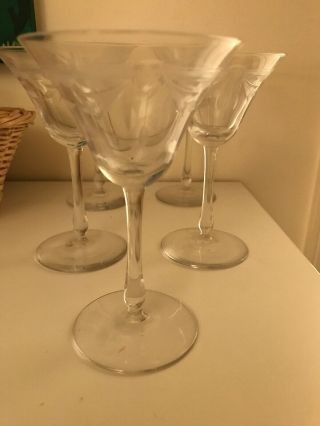 Vintage Lead Crystal Cut Glass Champagne/martini Glasses @ 4 3/4 " High