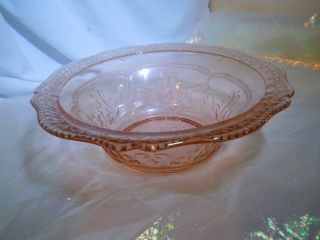Rare Pink Federal Patrician Spoke Depression Glass Vegitable Serving Bowl