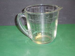 Vintage Pyr - O - Rey (mexican Pyrex) 2 Cup Metric & U.  S.  Clear Glass Measuring Cup