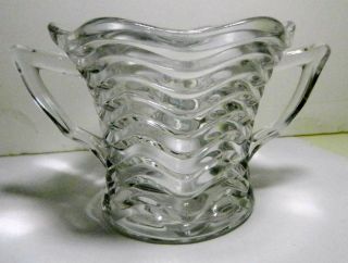 Elegant Glass Duncan Miller Caribbean 2 - Handled Open Sugar Bowl - 1940