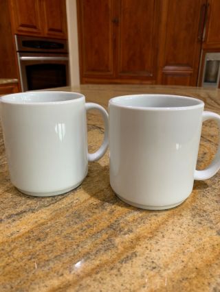 Set Of 2 Williams Sonoma Everyday Dinnerware White 4 " Coffee Mugs