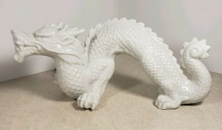Vintage Ceramic/art Pottery Made In Japan White Dragon