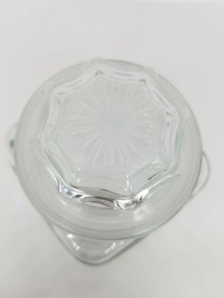 Vntage Anchor Hocking Square Clear Glass Jar & Lid 4.  25 