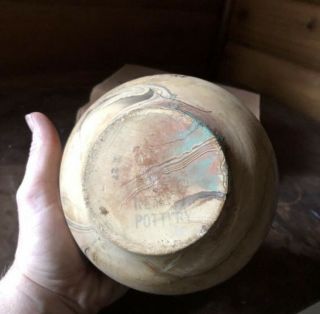 Vintage Nemadji Vase Native American Pottery Ceramic Vase Brown Orange Green 3