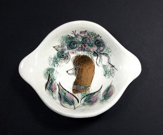 Vintage Sascha Brastoff Mid - Century Ceramic Poodle Tidbit Dish